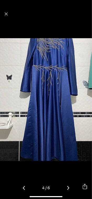 Diğer 46 beden prenses model lacivert elbise