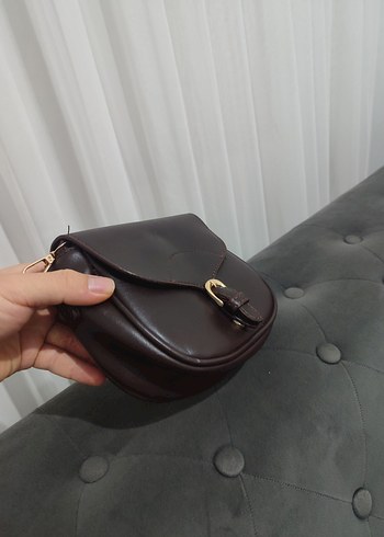 Kahverengi Deri Tokalı Kadın Çanta - Görsel 2