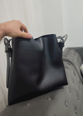 Siyah Deri Kadın Çanta - Görsel 2