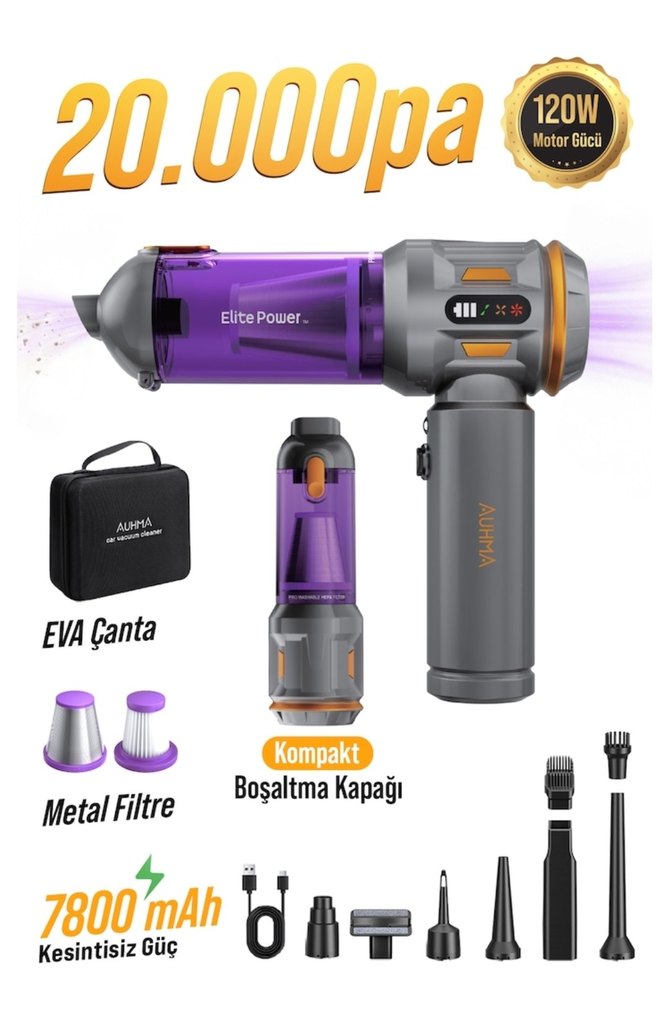 araç süpürgesi auhma araç oto süpürge - Görsel 2