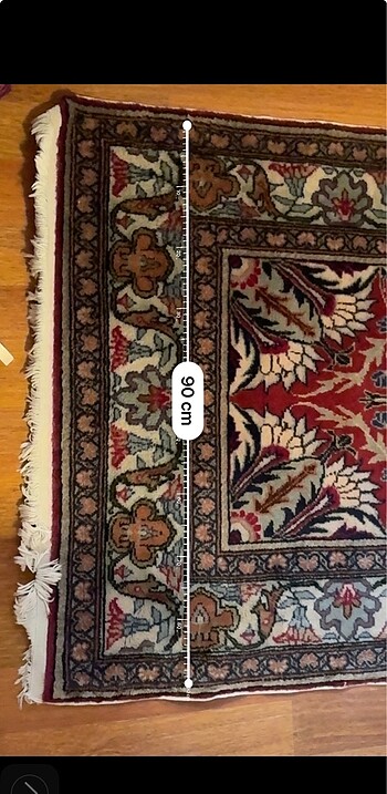  Beden Antika El Dokuma Yün Halı ,İran Tarzı Desenli, 90x178 cm