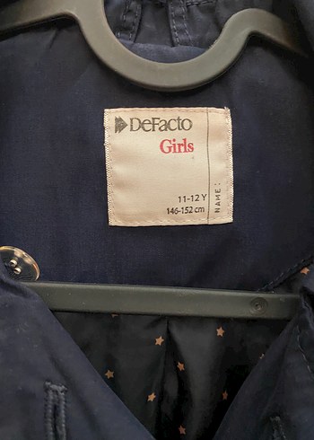 diğer Beden Çocuk lacivert Düğmeli Midi Trençkot