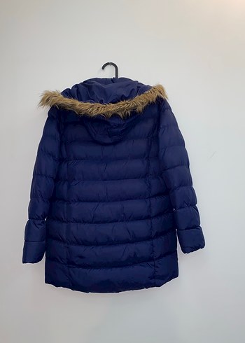 U.S Polo Assn. Kürklü Kapüşonlu Koyu Mavi Kadın Mont