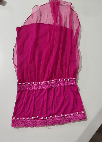 8-12 Yaş, 23 cm Beden kız çocuk pembe bone boncuklu