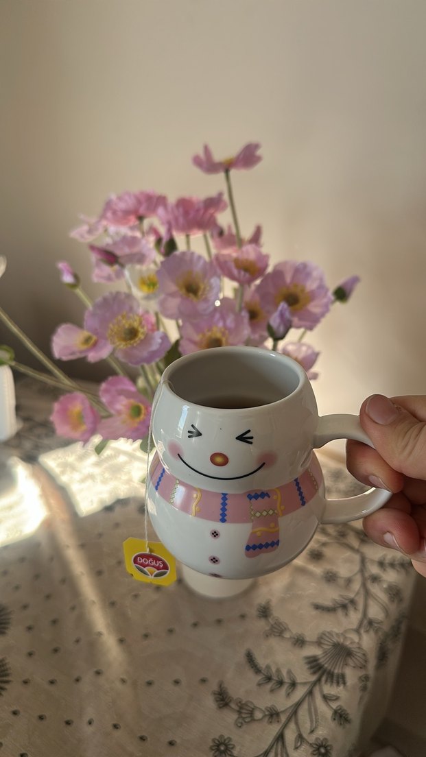 Pembe Kardan Adam Kupa Bardak - Görsel 2