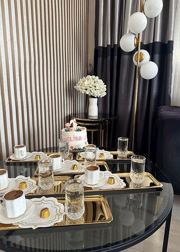 Beyaz Seramik Kahve Fincanı Seti Karaca 6 kısılık 1 kez kullaldi - Görsel 3