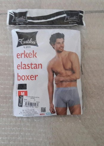 Erkek siyah Elastan Boxer