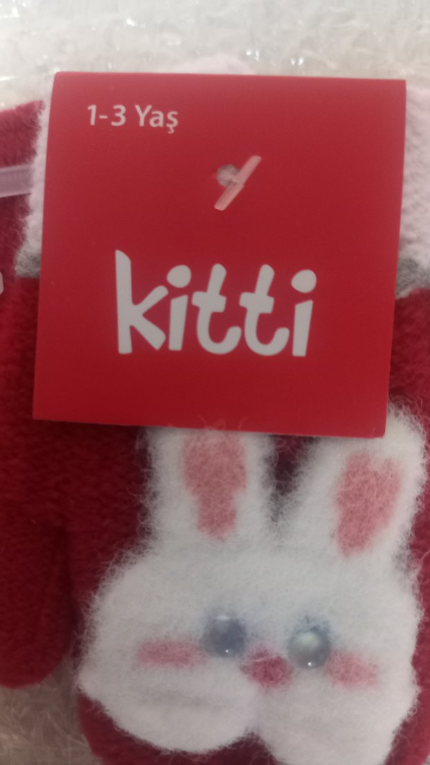 Kitti Kız Çocuk Kırmızı Nakışlı Eldiven - Görsel 5