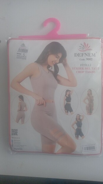 Tayt crop l beden siyah takım 