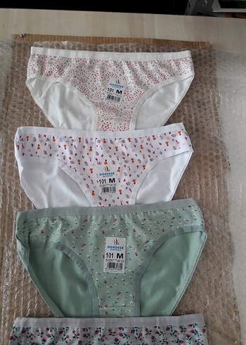m Beden çeşitli Renk Desenli bikini külot 6 adet