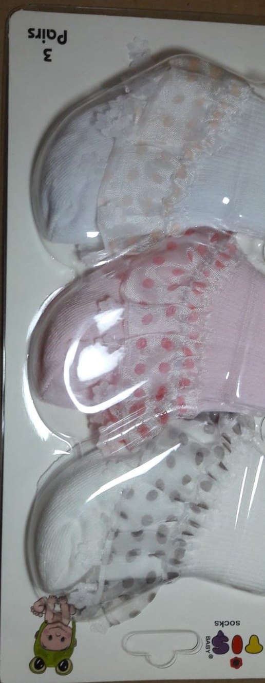 dantelli 3 lu kız bebe çorap - Görsel 2