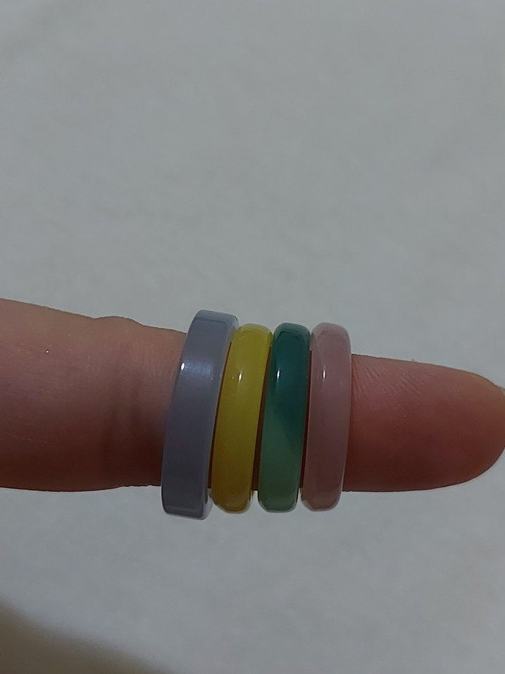 Şeffaf Pastel Renkli Kadın Yüzük Seti - Görsel 2