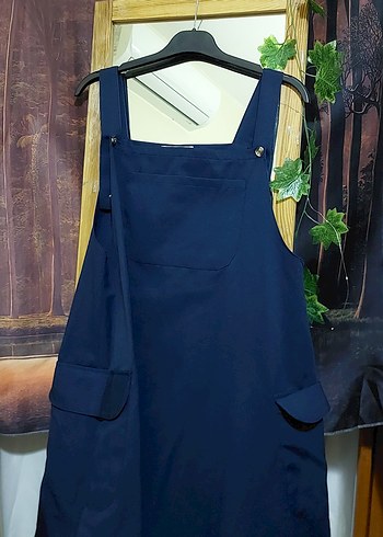 Kadın Lacivert Maxi Boy Salopet - Görsel 2