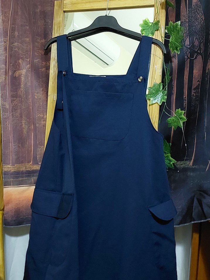 Kadın Lacivert Maxi Boy Salopet - Görsel 2