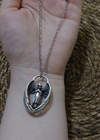 Uzun Zincir Detaylı Gümüş Renk Kolye - Görsel 2