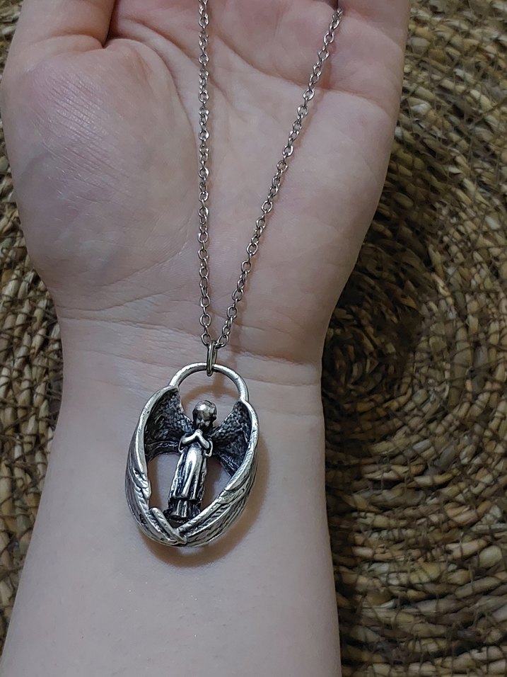 Uzun Zincir Detaylı Gümüş Renk Kolye - Görsel 2