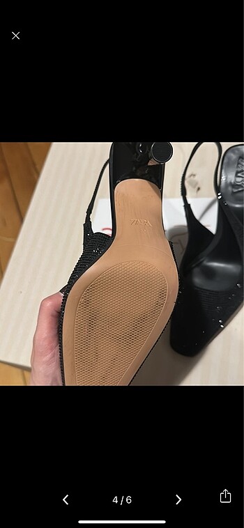 39 Beden siyah Renk Zara Taşlı Topuklu Ayakkabı