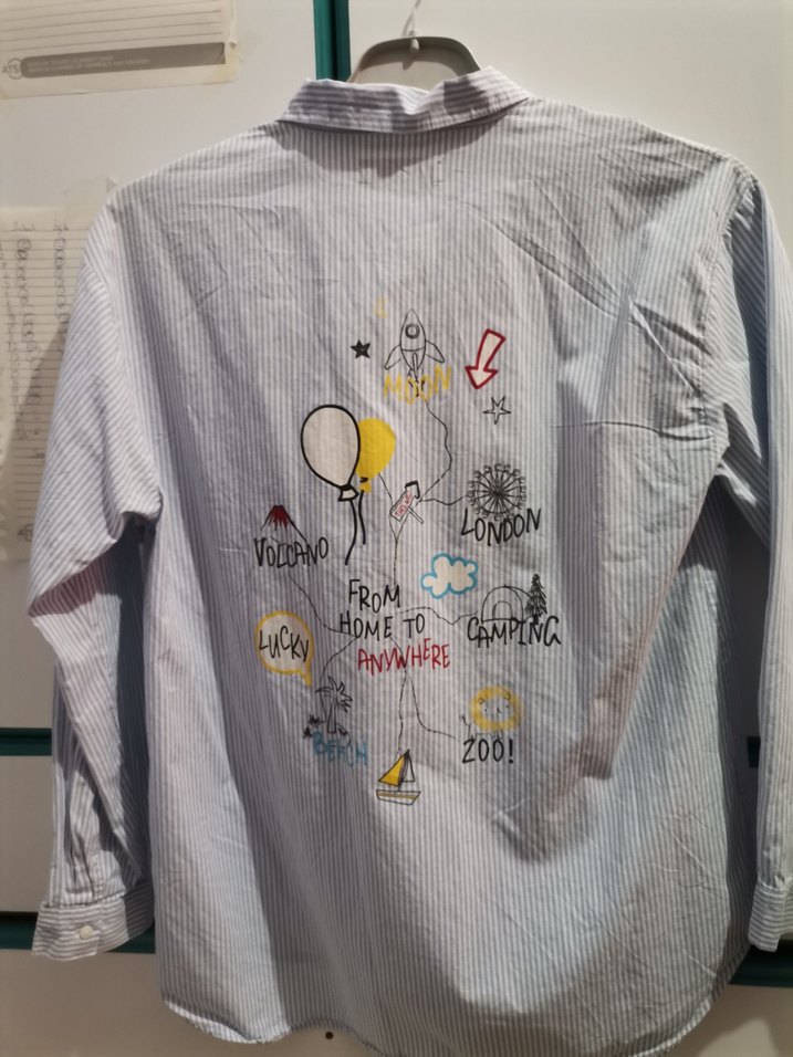 Gri Baskılı Kadın Uzun Kollu Gömlek - Görsel 2