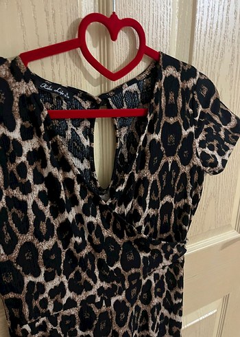 Leopar Desenli V Yakalı Tulum - Görsel 6