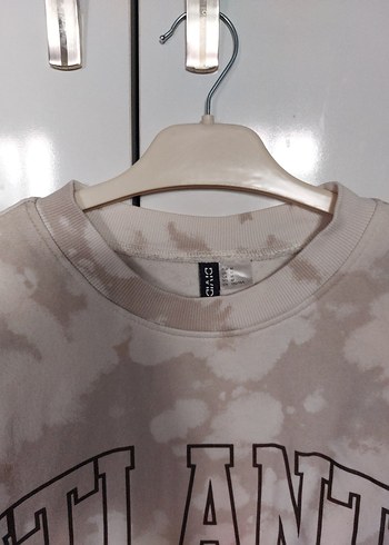 H&M H&M Bej Batik Desenli Kadın Sweatshirt Elbise