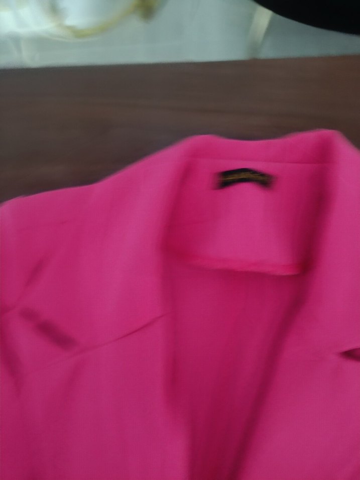 Pembe Düğmeli Kadın Blazer Ceketli takım - Görsel 3