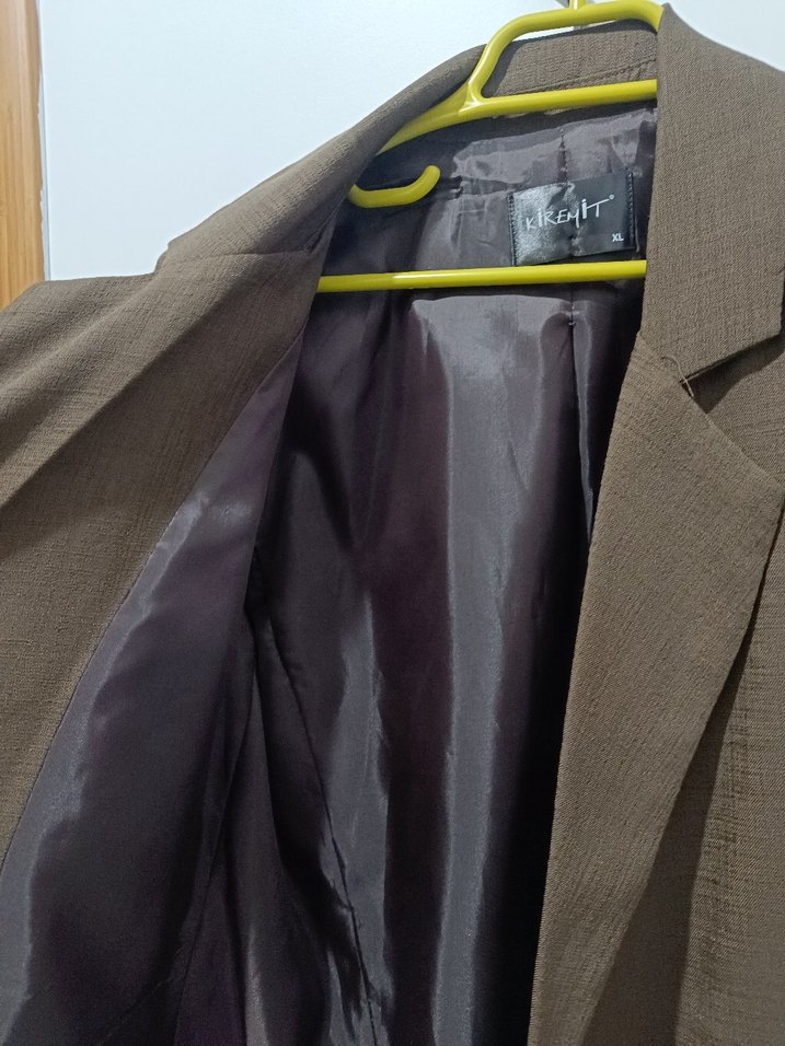 Düğmeli Kahverengi Kadın Blazer Ceket - Görsel 5