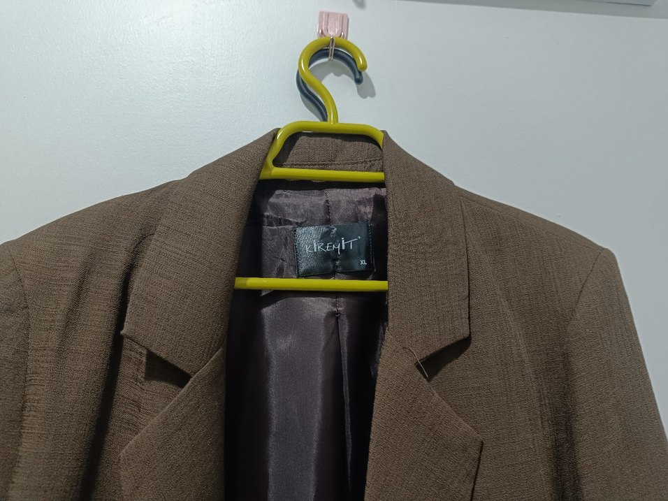 Düğmeli Kahverengi Kadın Blazer Ceket - Görsel 4