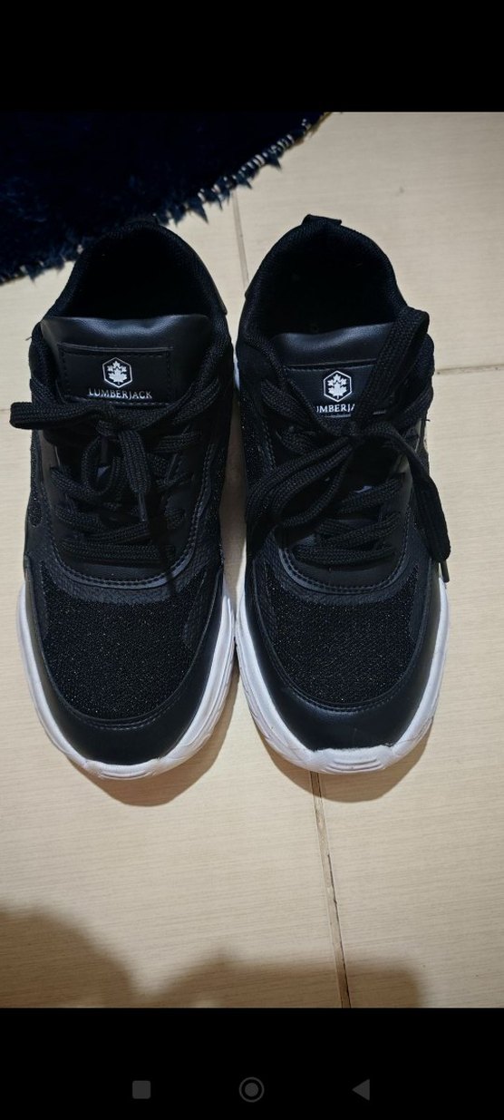 Siyah Bağcıklı Kadın Spor Ayakkabı - Görsel 5