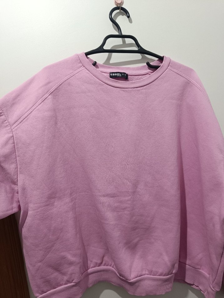 Pembe Oversize Kadın Sweatshirt - Görsel 2