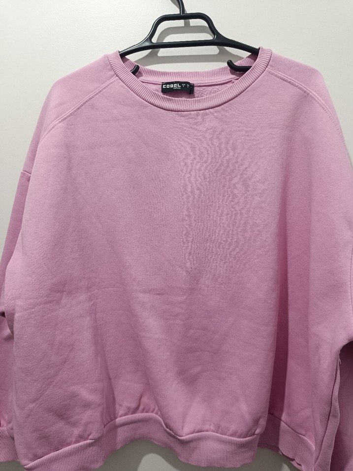 Pembe Oversize Kadın Sweatshirt - Görsel 4