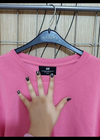 Pembe Oversize Kadın Sweatshirt - Görsel 3