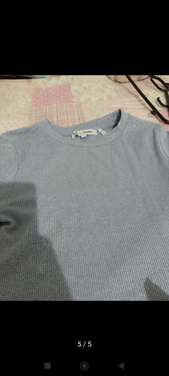 Gri Kadın Kısa Örgü Kazak - Görsel 4