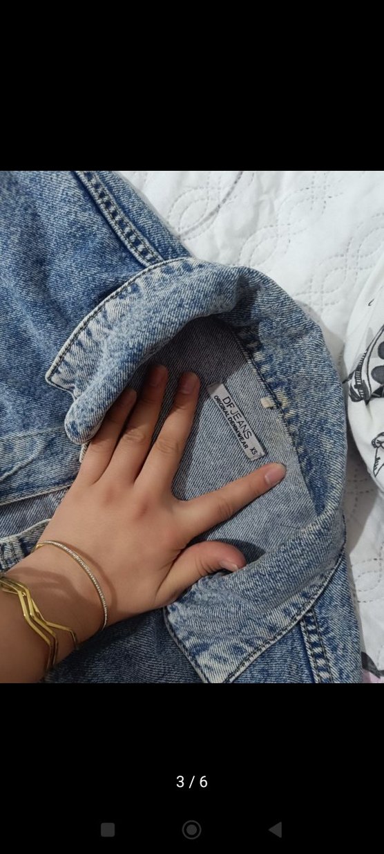 Düğmeli Mavi Kadın Denim Ceket - Görsel 3