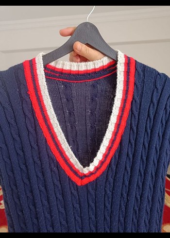 Nakışlı V Yakalı Lacivert Kadın Süveter elbise - Görsel 4