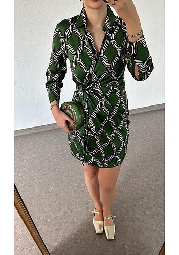 Yeşil elbise mango model