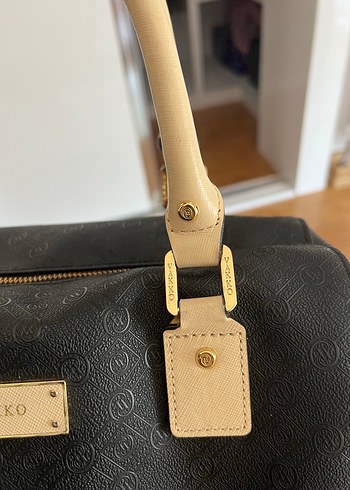 Vakko Siyah Deri Kadın Çanta - Görsel 3