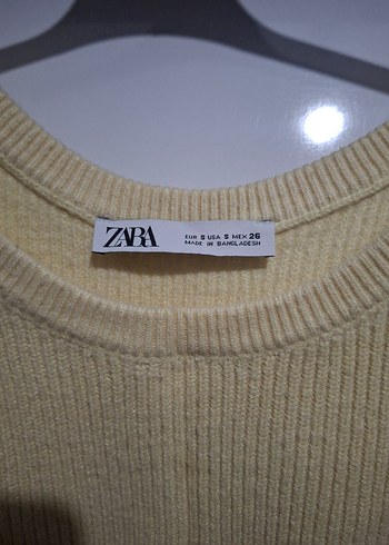 zara Limon sarısı  triko crop - Görsel 2