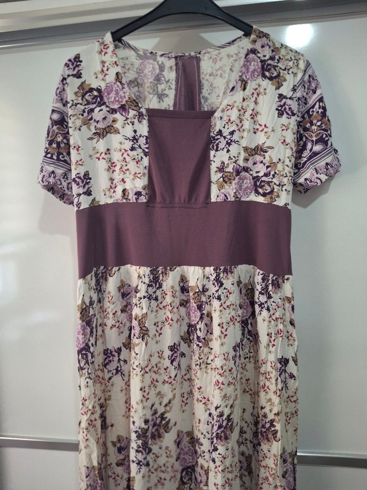 Bohem V Yaka Uzun  Elbise - Görsel 2