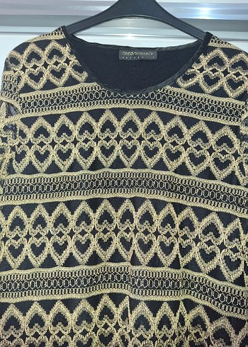 Desenli Bohem Kadın Triko Bluz - Görsel 4