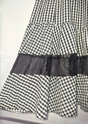 ekoseli alt üst takım etek bluz - Görsel 3