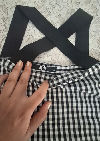 ekoseli alt üst takım etek bluz - Görsel 4