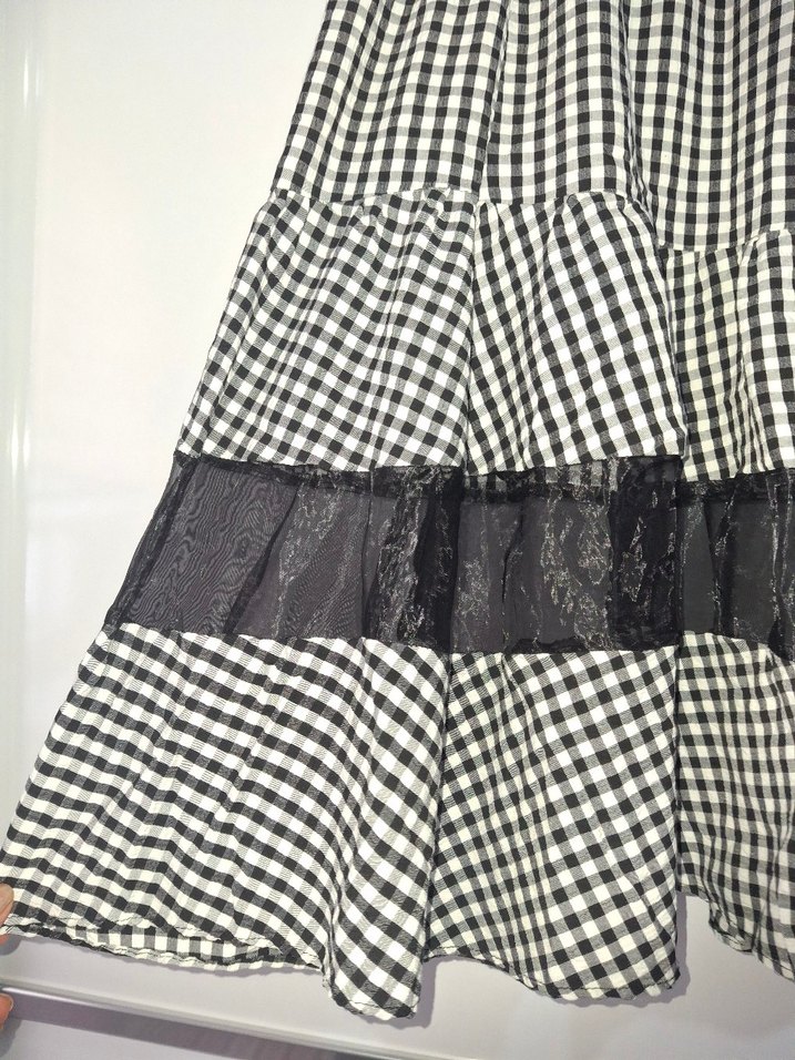 ekoseli alt üst takım etek bluz - Görsel 3