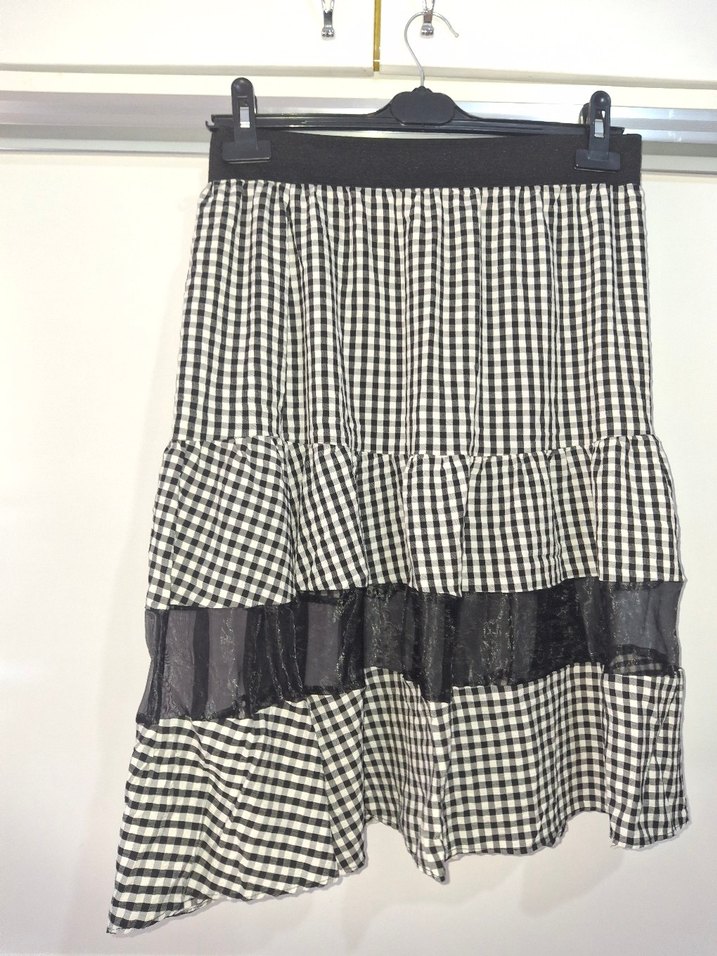 ekoseli alt üst takım etek bluz - Görsel 2