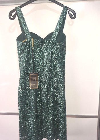 Yeşil Parlak Payetli Midi Abiye Elbise - Görsel 6