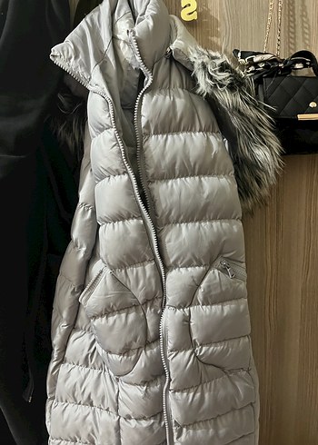LC Waikiki Gri Kürklü Kadın Şişme Yelek