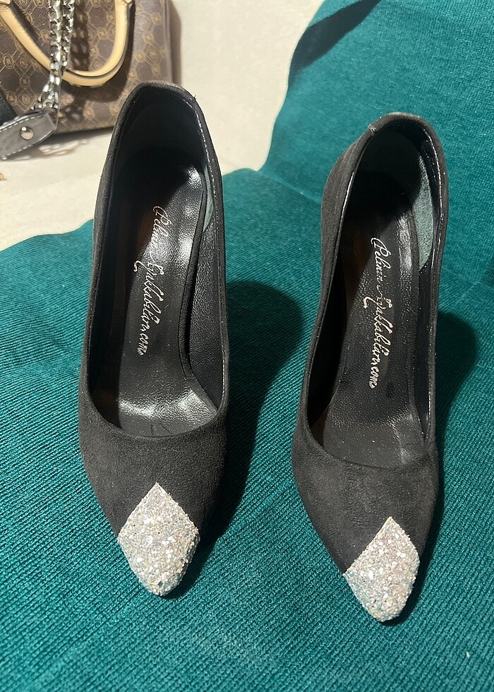 Kadın süet görünümlü stiletto 35 numara - Görsel 2