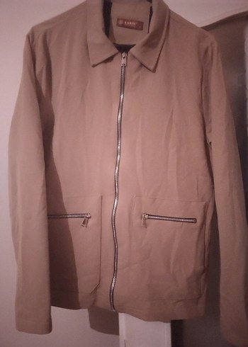 Bej Erkek Midi Boy Fermuarlı Ceket - Görsel 2