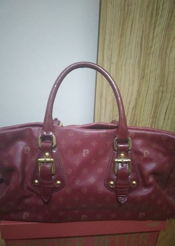 Bordo Deri Kadın Çanta Tokalı - Görsel 2