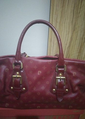 Bordo Deri Kadın Çanta Tokalı - Görsel 3