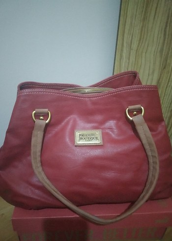 Kırmızı Deri Fermuarlı Kadın Çanta - Görsel 2